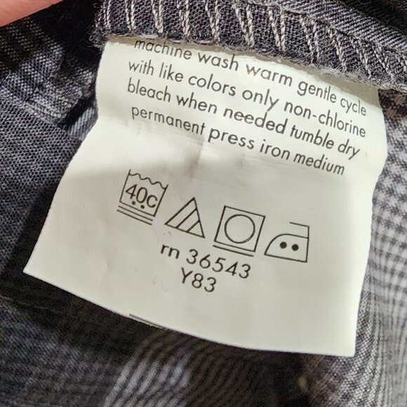 Geoffrey Beene Mens 15.5 32/33 Plaid Long Sleeve Dress Shirt Gray Black Classic - Picture 7 of 9